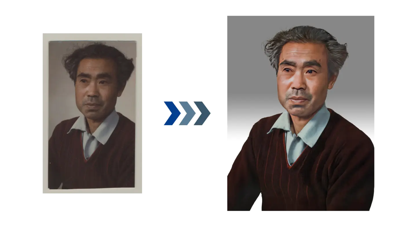 お手元の写真から作る遺影写真と、着せ替えのご案内